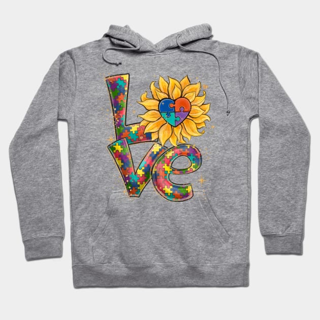 Love Autism Sunflower Hoodie by nickymax915